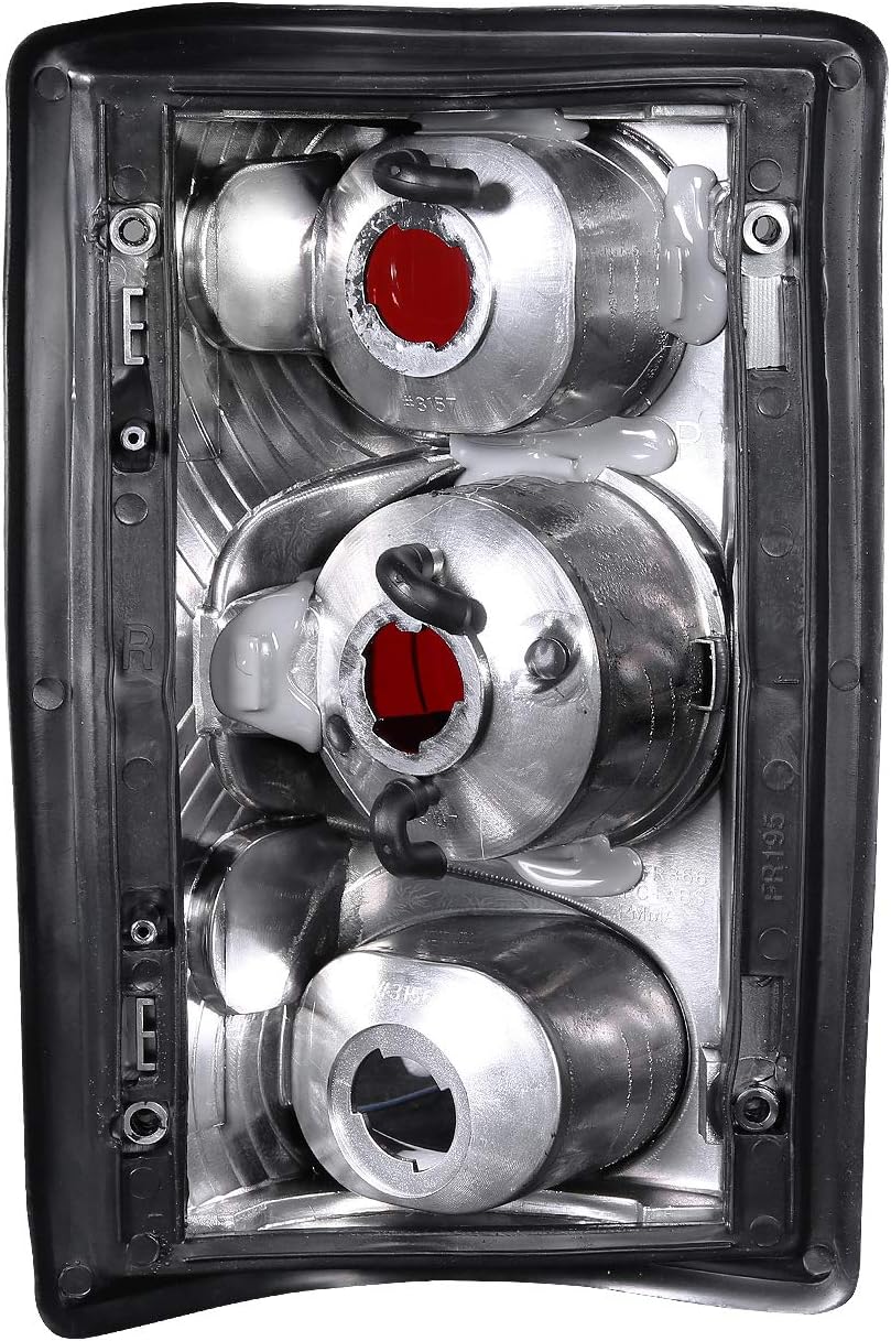 AmeriLite Black Replacement Brake Tail Lights Set For Ford Excursion/Econoline Van - Passenger and Driver Side