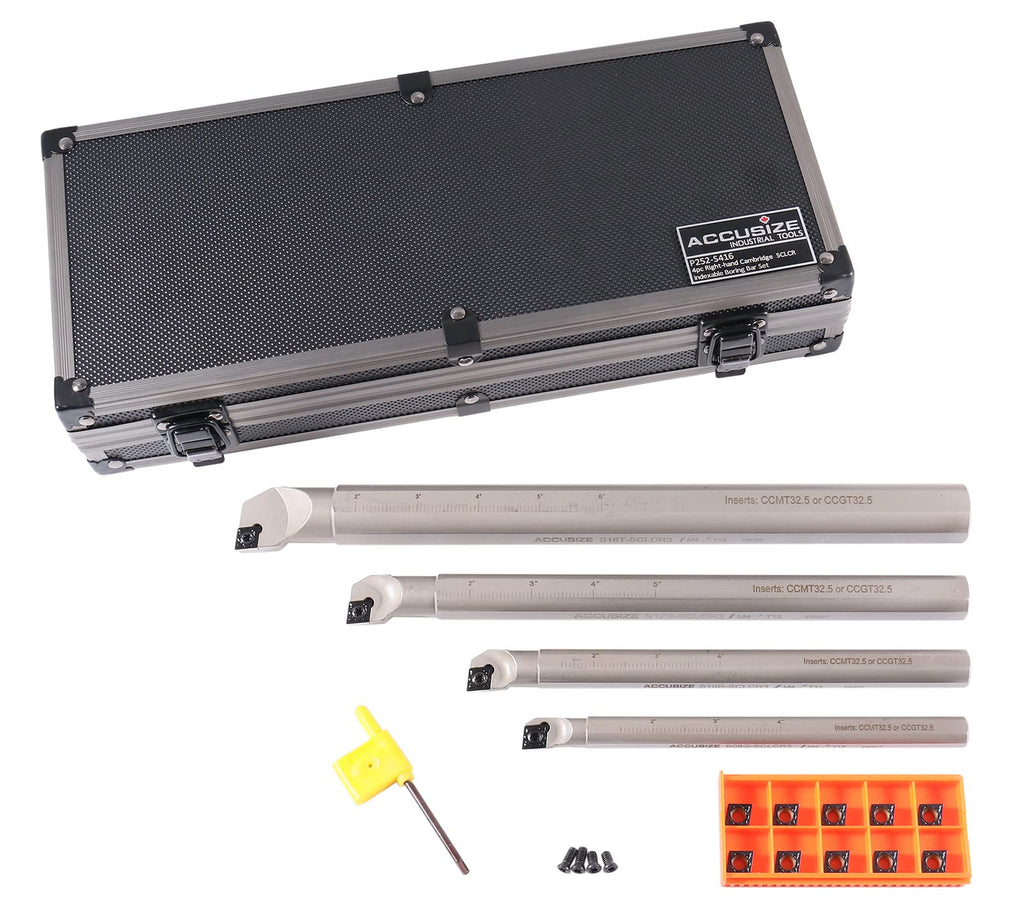 Accusize Sclcr Indexable Boring Bar Set, 1/2", 5/8", 3/4", 1" for Steel