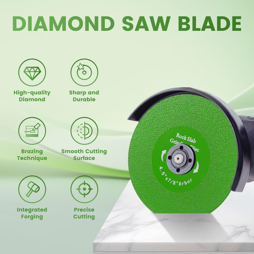 LUNVITO Rock Slab Grinding Disc 4.5 Inch for Angle Grinder 3 Pcs Diamond Cutting Disc Ultra-Thin Tile Saw Blade Rock Slab Cutting Wheel for Grinding Cutting Marble Granite Porcelain Tile Glass