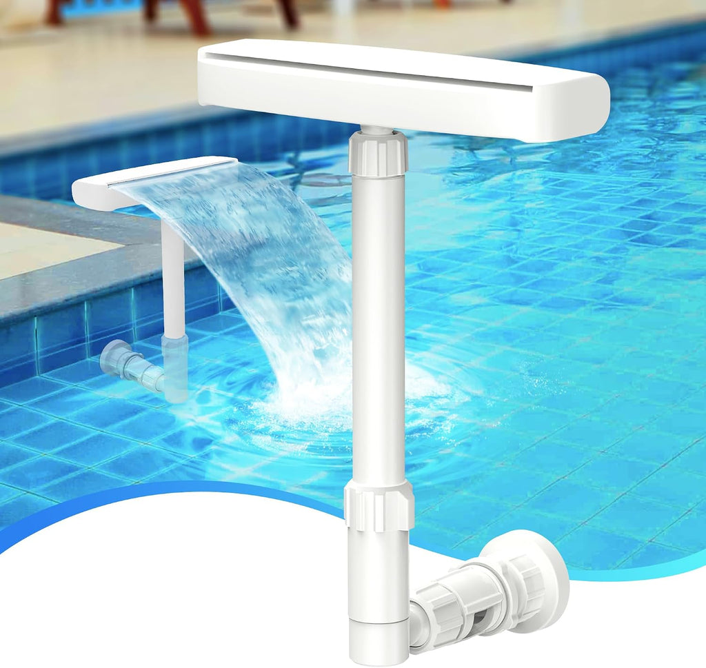 Dual Spray Pool Fountain, 10-20°F Cooler Water for Above/In-Ground Pools, Dual Spray Waterfall Sprinkler Fountain