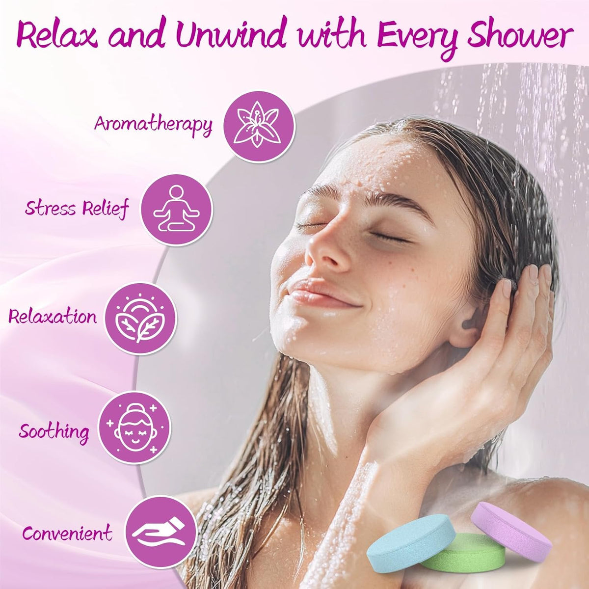 Shower Steamers Aromatherapy 8 Pack Natural Essential Oils Home Spa