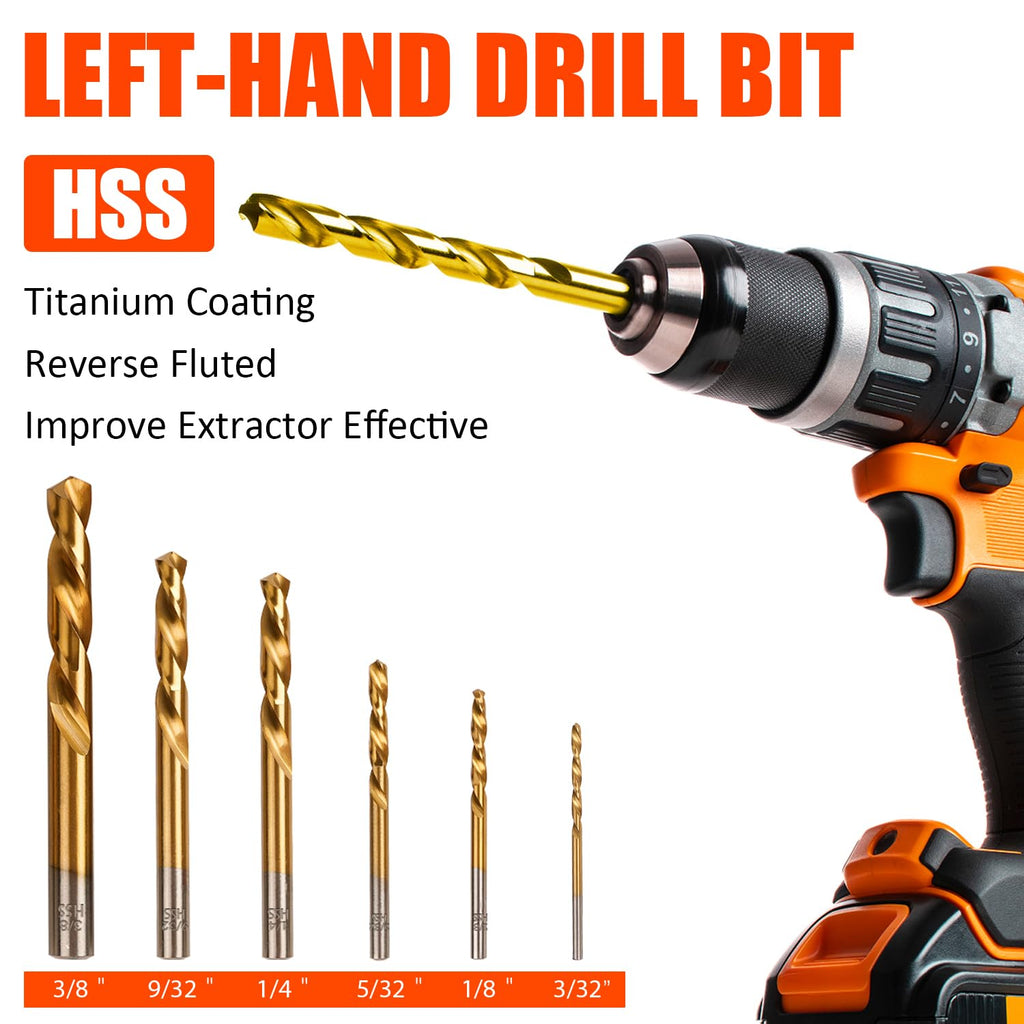 11 Pcs Screw Extractor Set,Left Hand Drill Bit,Bolt Screw Extractor Kit