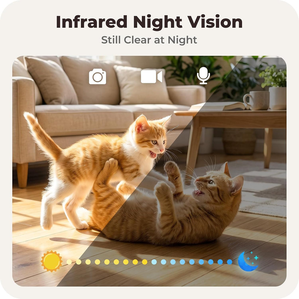 Automatic Cat Feeder 2 Cat with 2 Cameras: Dual Auto Dog Feeder-6L