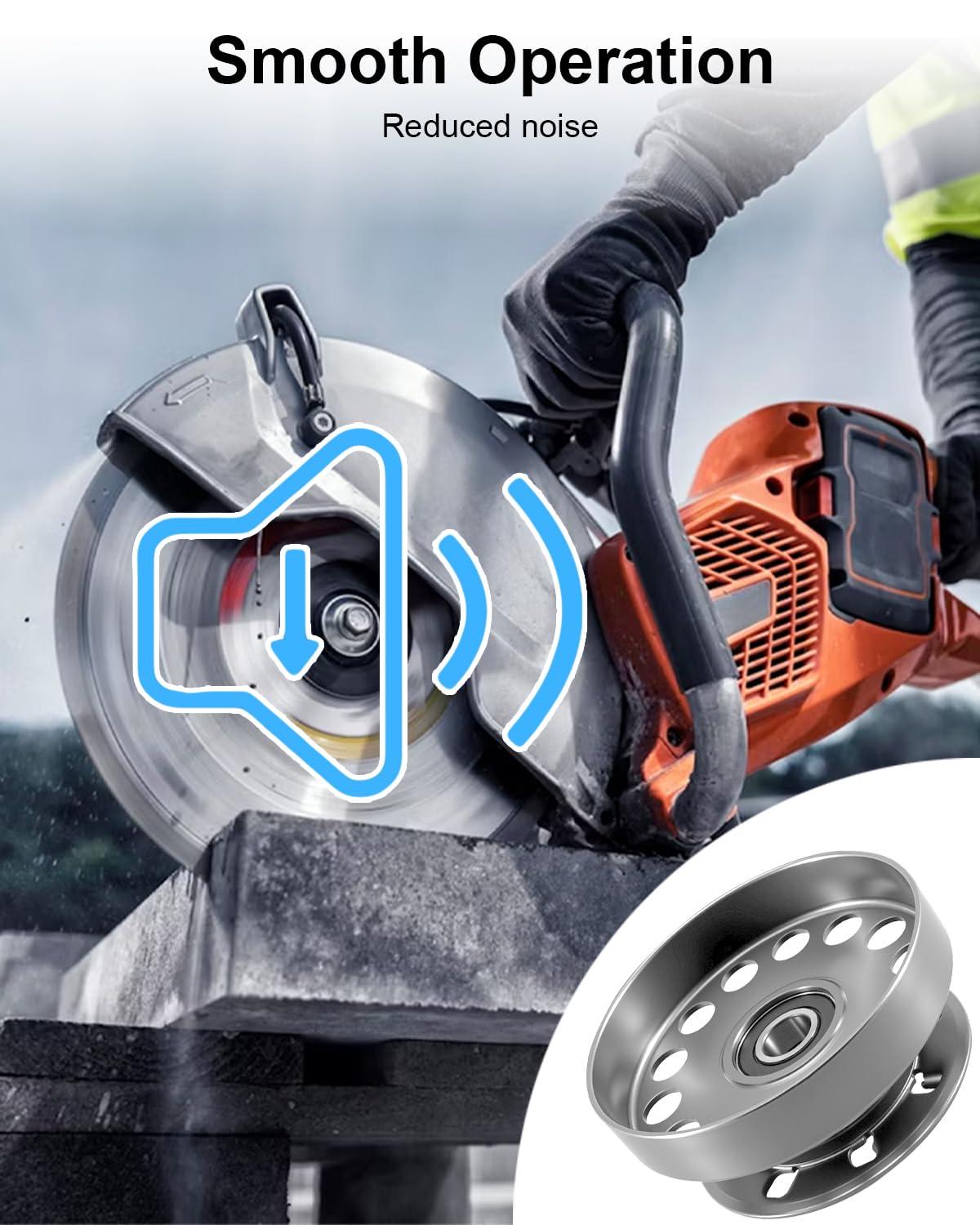 Clutch Drum Pulley with Ball Bearing Fit for Husqvarna K750 K760 K770 K970 Concrete Saw Partner, Replace 590805901