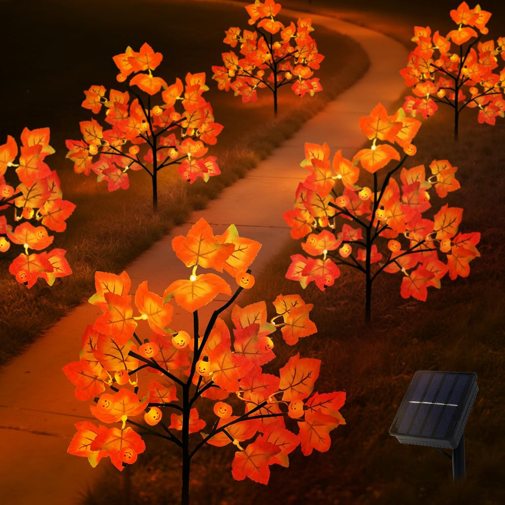 4 Packs Solar Fall Thanksgiving Decorations Outdoor