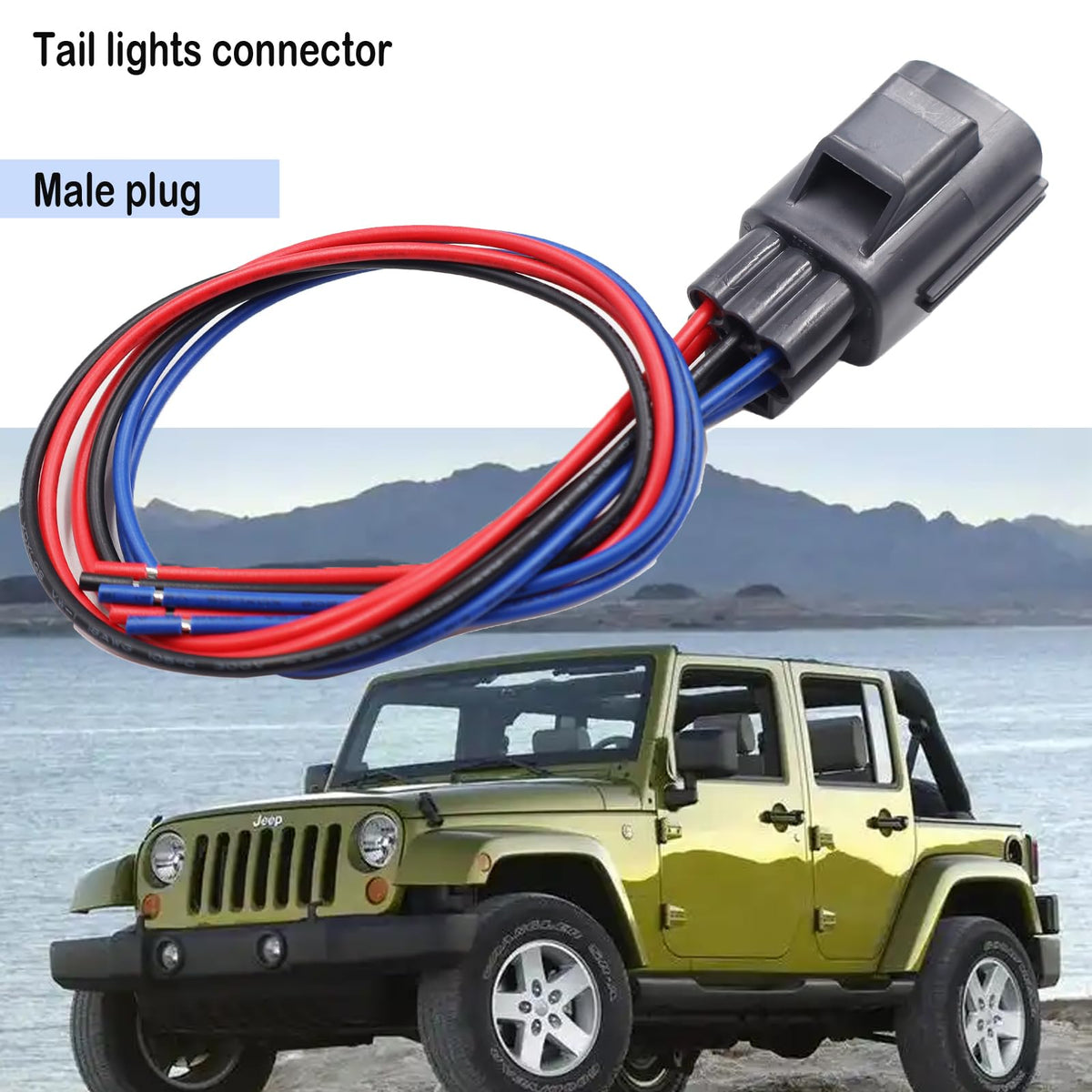 Tail Lights Connector Compatible with Jeep Wrangler 2007-2017
