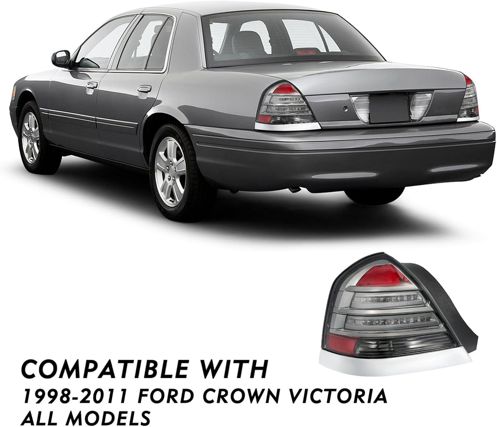 JSBOYAT LED Tail Light Assembly for 1998-2011 Ford Crown Victoria Tail Lamp