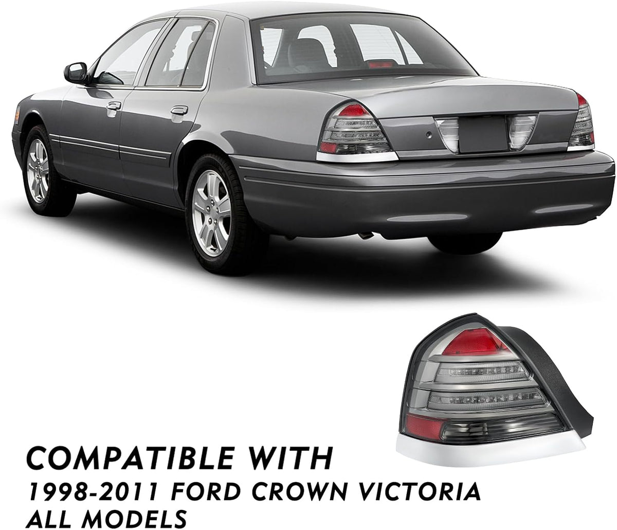 JSBOYAT LED Tail Light Assembly for 1998-2011 Ford Crown Victoria Tail Lamp