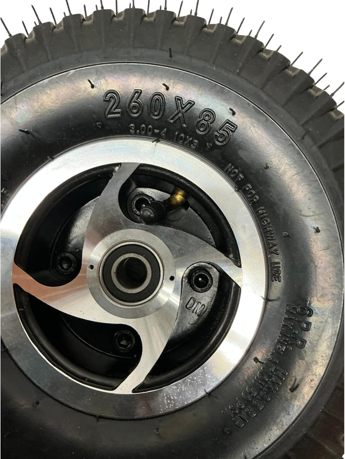 Wheel Assembly For Handicapp Mobility Scooter Wheel (Compatible with Pride Mobility Scooters Victory) with Air Tube 10 X 3 Tire 3.00-4, Split Rim (Front)