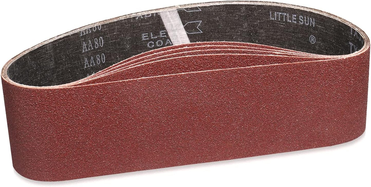 4x36 Inch Sanding Belts 80 Grit 5 Pack for Belt Sander