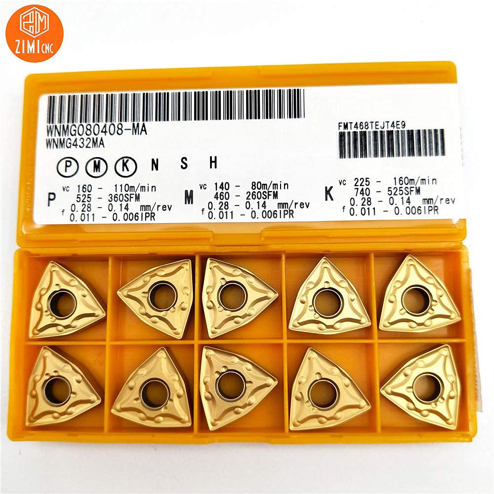 10pcs WNMG432 MA WNMG080408 Carbide Insert CNC Lathe Turning Blade WNMG080408 MA Turning Tool for MWLNR Turning Tool Holder