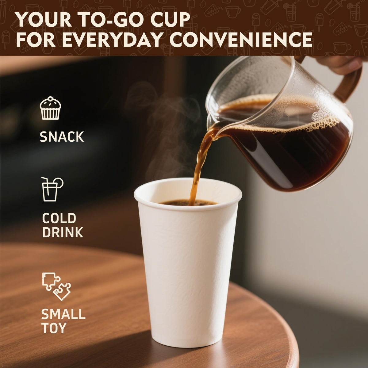16 oz 500 Pack White Disposable Paper Coffee Cups