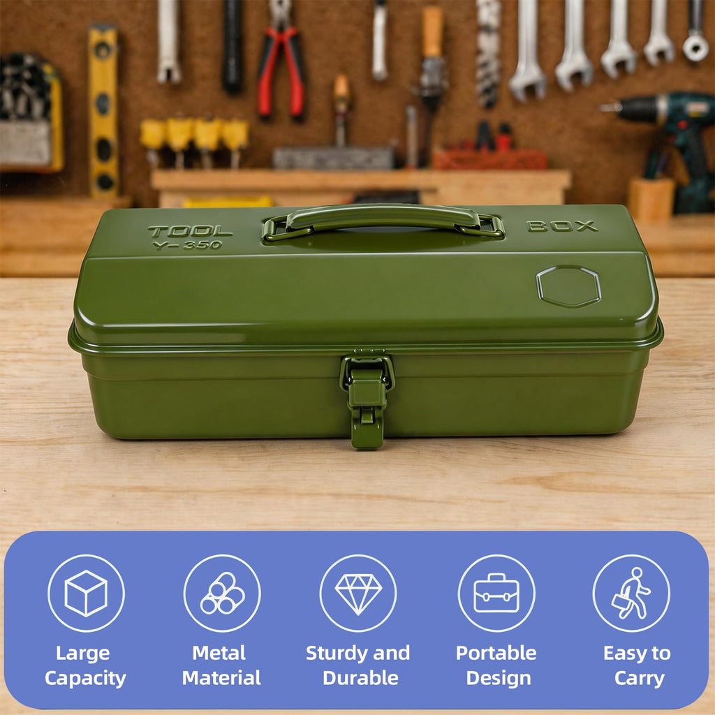14.6" Portable Steel Tool Box