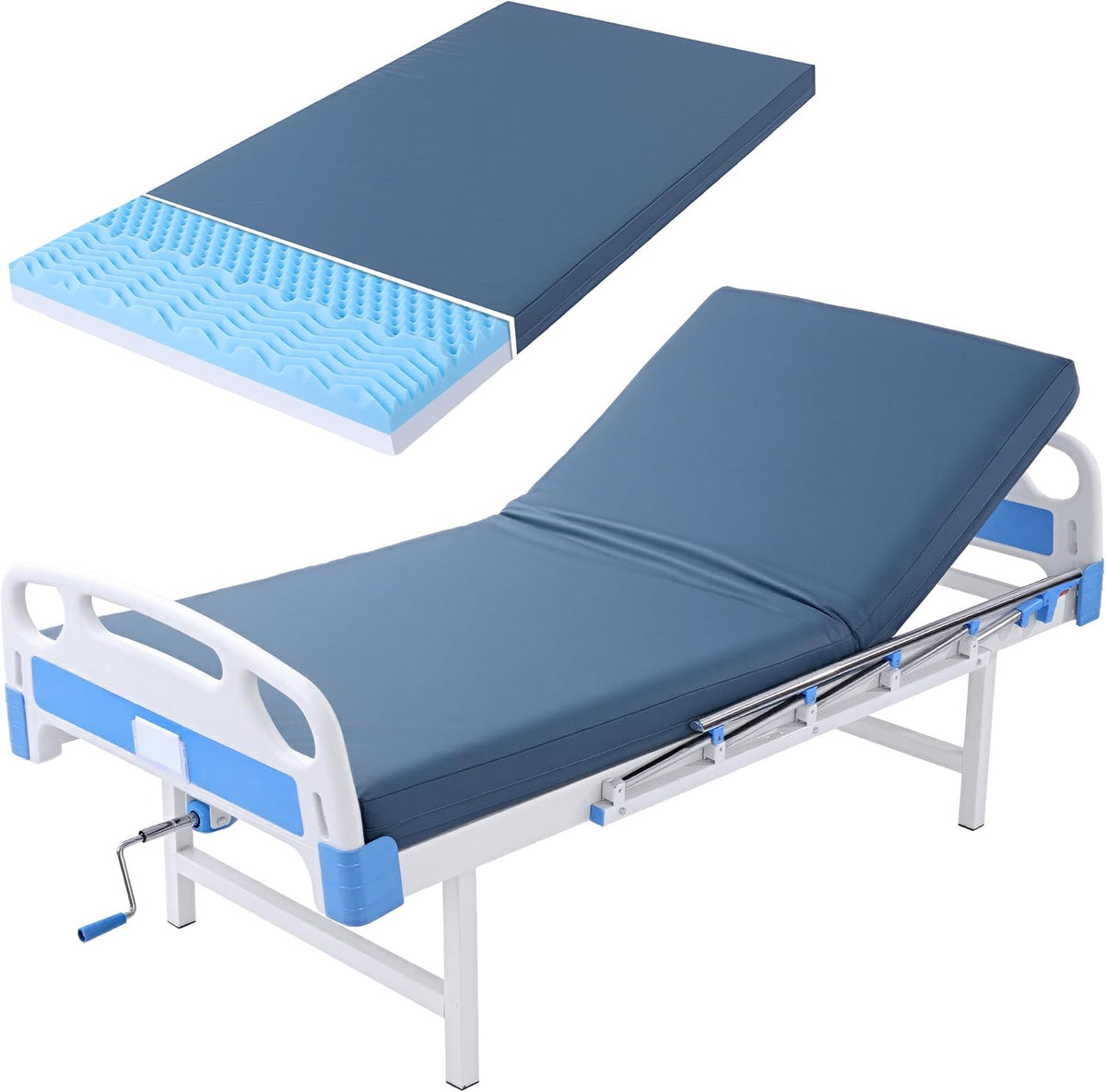 HOMBYS 5-Zone Memory Foam Hospital Bed Mattress for Pressure Relief & Pain Reduction, FDA Registered Medical Mattress for Home or Clinical Use, Waterproof Leakproof Cover (76" L x 36" W x 4" H)