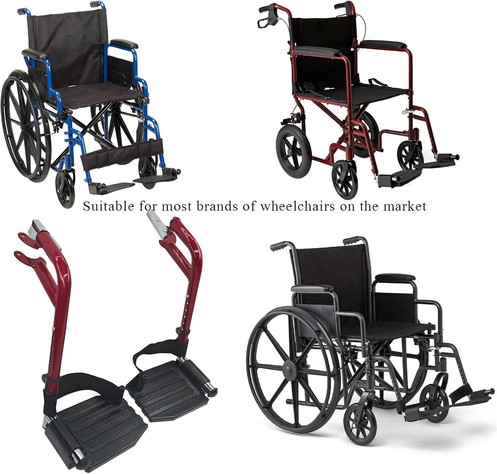 Wheelchair Footrest with Heel Ring for Standard Wheelchairs (Blue)