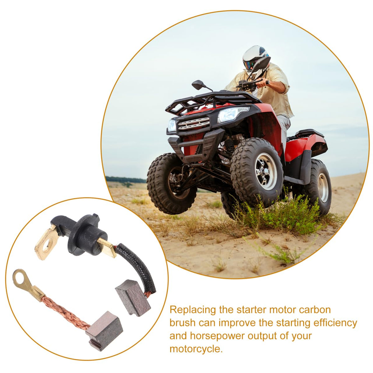 ULTECHNOVO Starter Motor Carbon Brush Replacement 2-Pack Compatible with Gy6 Motorcycles Scooters Atvs Electric Motor Brush 2.16X0.98X0.59 Inch Easy Installation