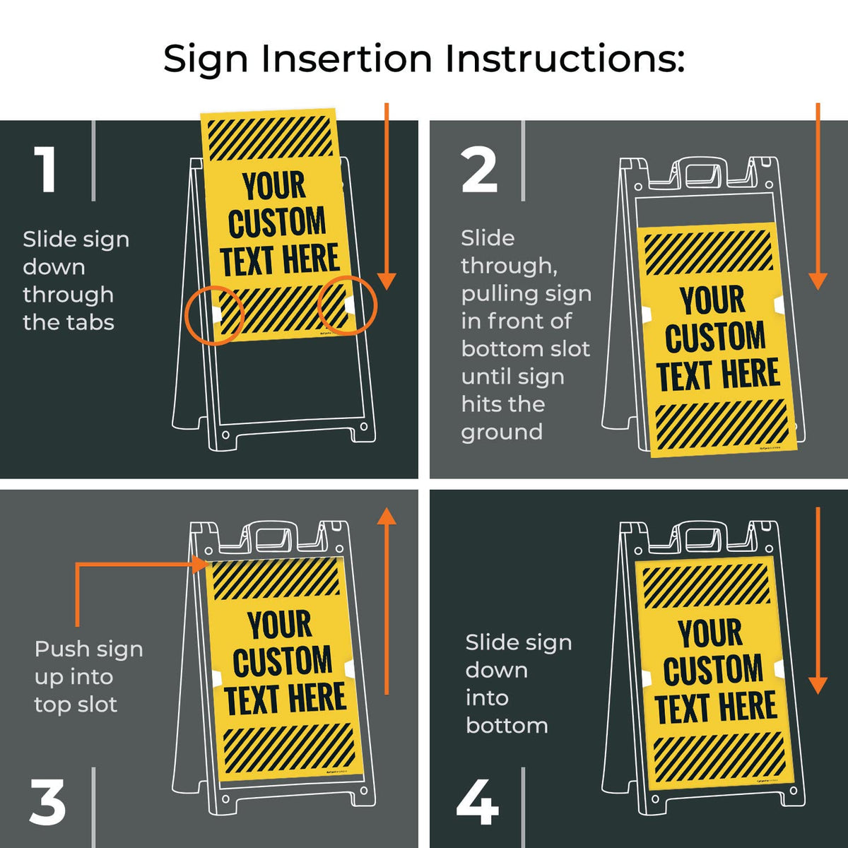 Custom Folding Floor Sign, Sandwich Board/A Frame Sign Kit with Two Panels Sign