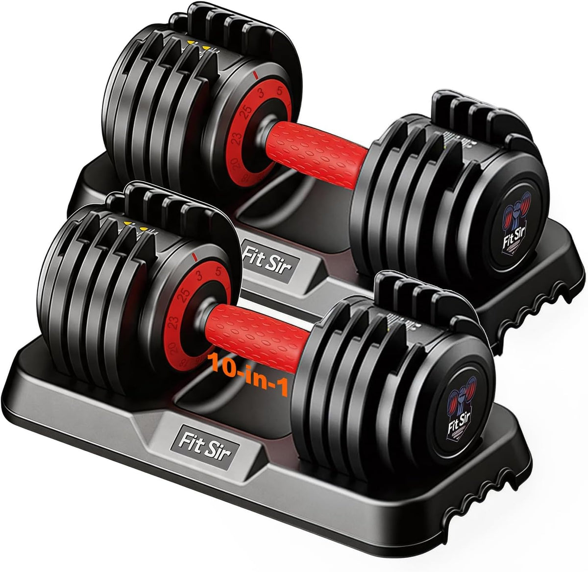 Adjustable Dumbbell Set, 10-in-1 25LB/55LB/90LB Ajustable Dumbbells with Safe Locking System, Enclosed Storage Tray