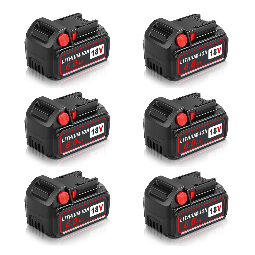 6packs 6.0Ah Replacement Battery Compatible with Milwaukee M -18 18v 6000mAh