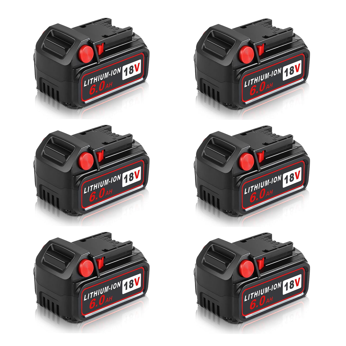 6packs 6.0Ah Replacement Battery Compatible with Milwaukee M -18 18v 6000mAh
