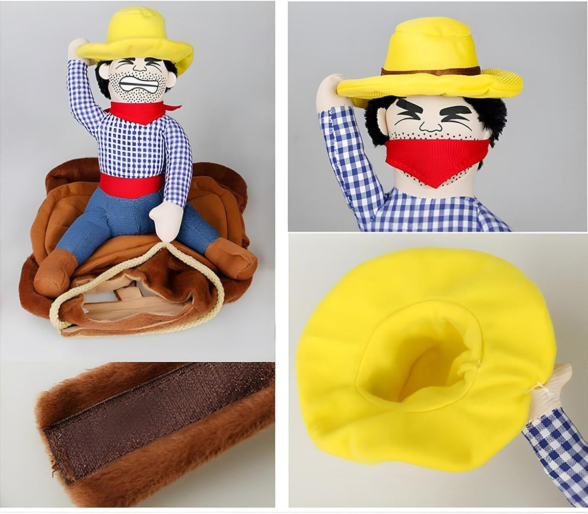 Cowboy Rider Dog Costume for Dogs Clothes Knight Style with Doll and Hat