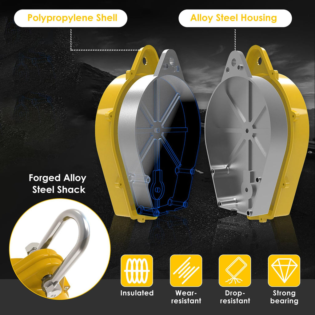 Fall Arrester Protector Self Retractable 33FT Fall Protection Gear Double Locking, Dual PPE+Alloy Steel housing Heavy