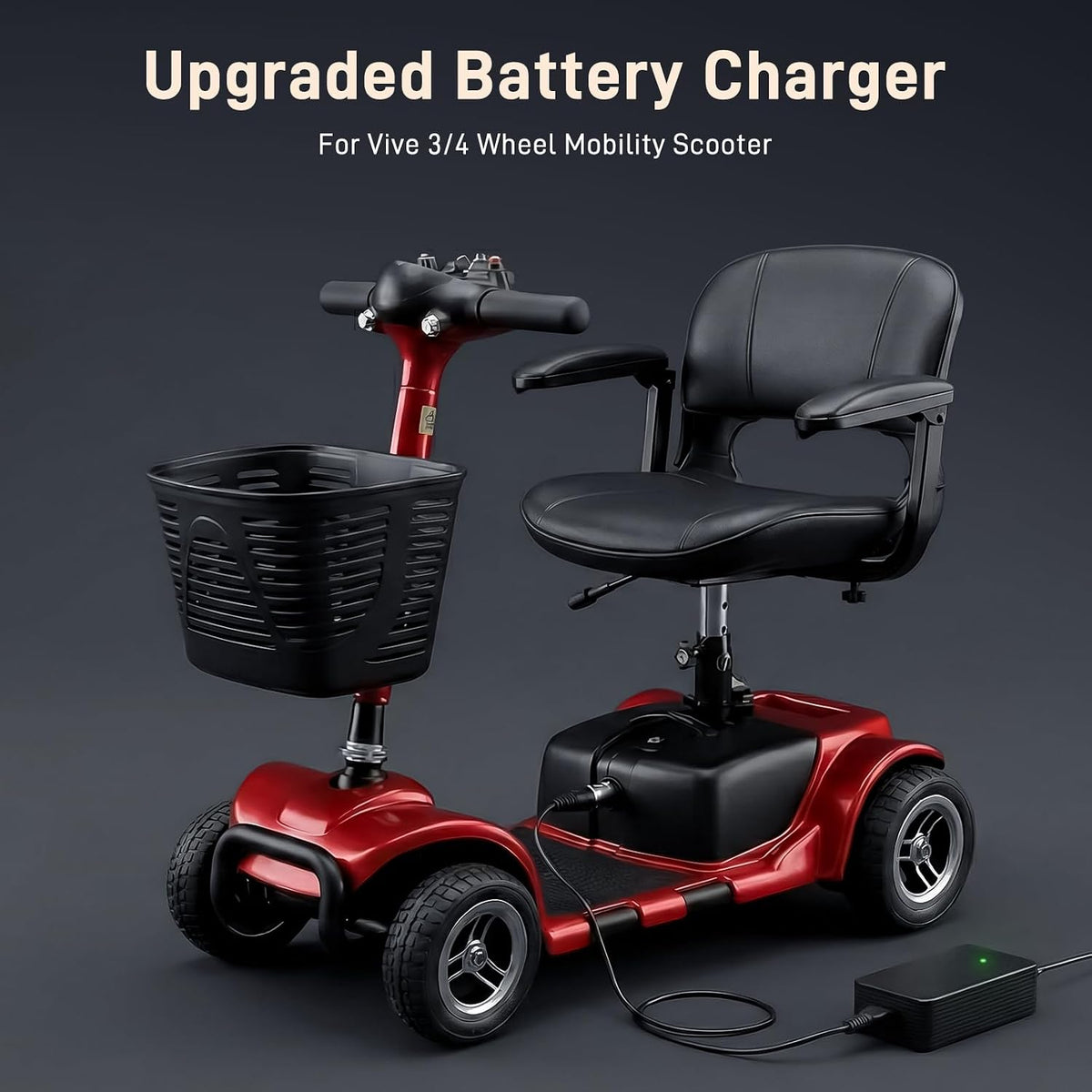 Battery Charger for Vive 3 Wheel 4 Wheel Mobility Scooter