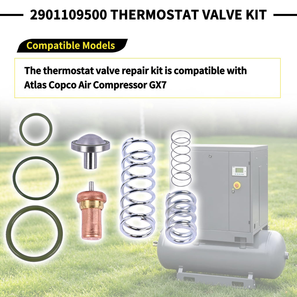 Magimaker Thermostat Valve Kit Replace 2901109500 2901187200 Compatible with Atlas Copco Air Compressor GX7 Temperature Control Valve Maintenance Kit