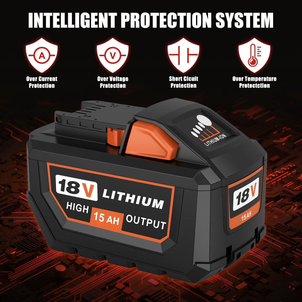48-11-1852 15.0Ah Replacement for Milwaukee 18V Batteries(2Pieces)