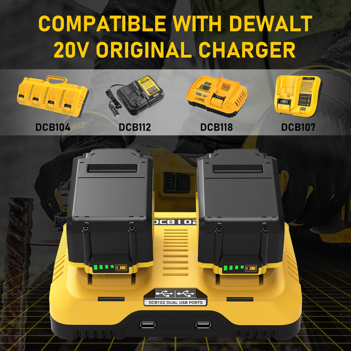 2 Packs 12000mAh DCB208 Battery Replacement for Dewalt 20V Max Battery