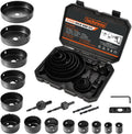 Luckyway Hole Saw Kit, 21-Piece Hole Saw Set, 3/4" to 5" Hole Saws Drill Bits Hole Cutter Kits with Storage Case for Soft Wood, Plastic, PVC and Drywall