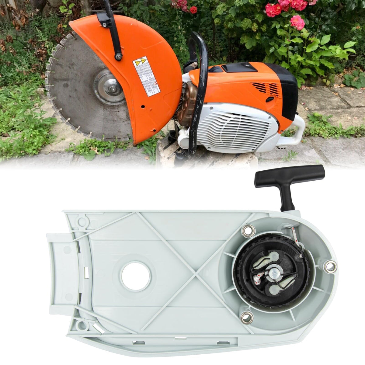 Wanotine Recoil Starter Aseembly Pull Start for Stihl TS700 Concrete Saw, Replaces 4224 190 0306