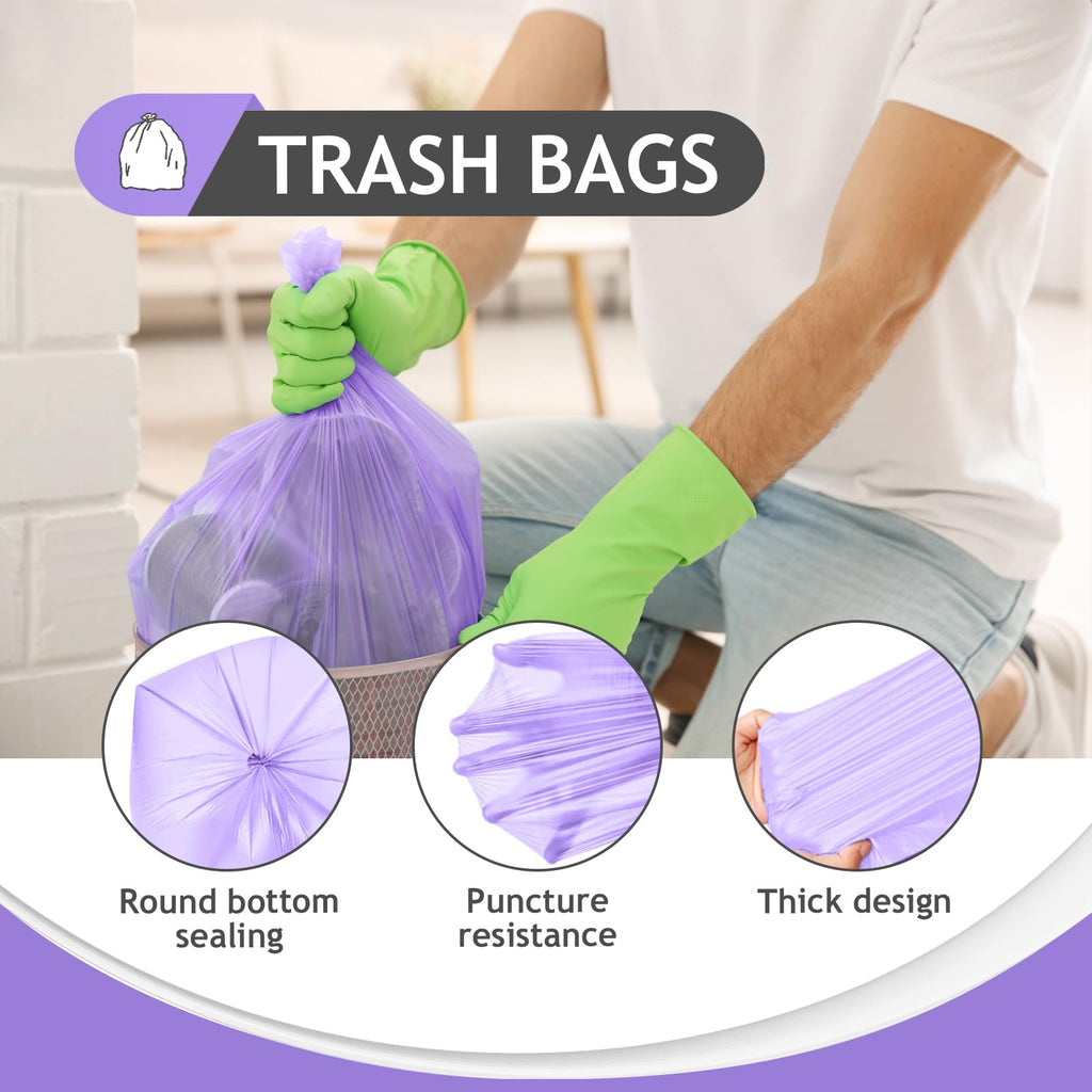 Small Colorful Clear Trash Bags 2 Gallon 300 Count Garbage Bags