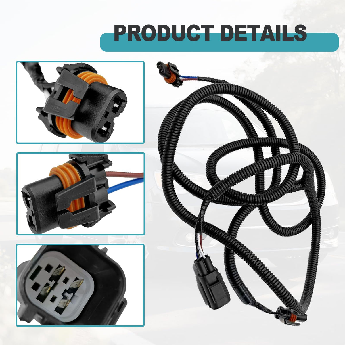 Dunviku Fog Light Wiring Harness Fog Lamp Jumper Wire Replacement Kit Replaces OE Standard Connector 68046303AC Compatible with Dodge Ram 2500 3500 4500 5500 2010 2018 Models