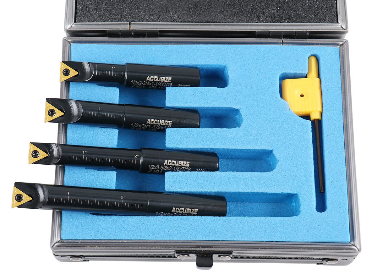 Accusize Industrial Tools Round Shank Indexable Boring Bar, 1/2 in