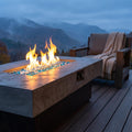 56" Propane Fire Pit Table, 50,000 BTU, 3 Heights, Cement Grey