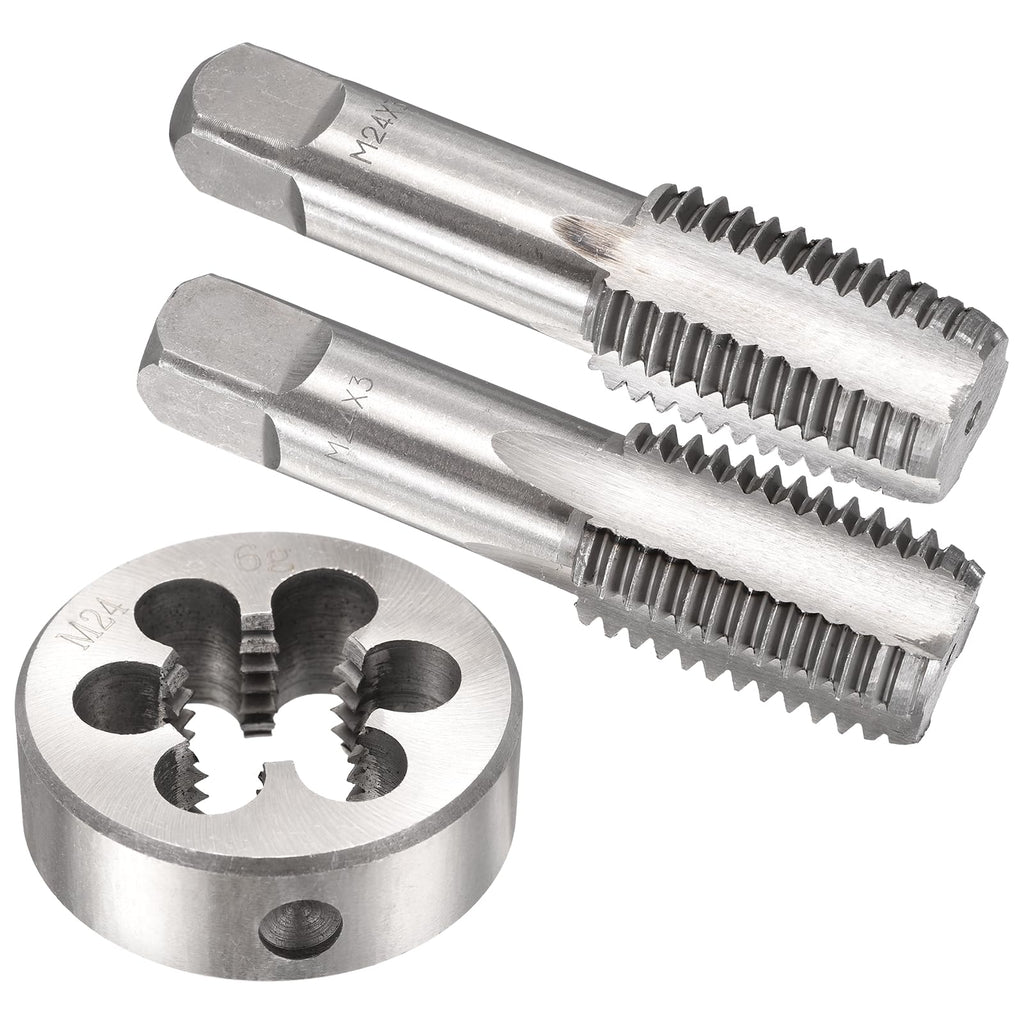 Workkyma M24 Tap and Die Set, M24 Standard Metric Hand Threading Tool Kit