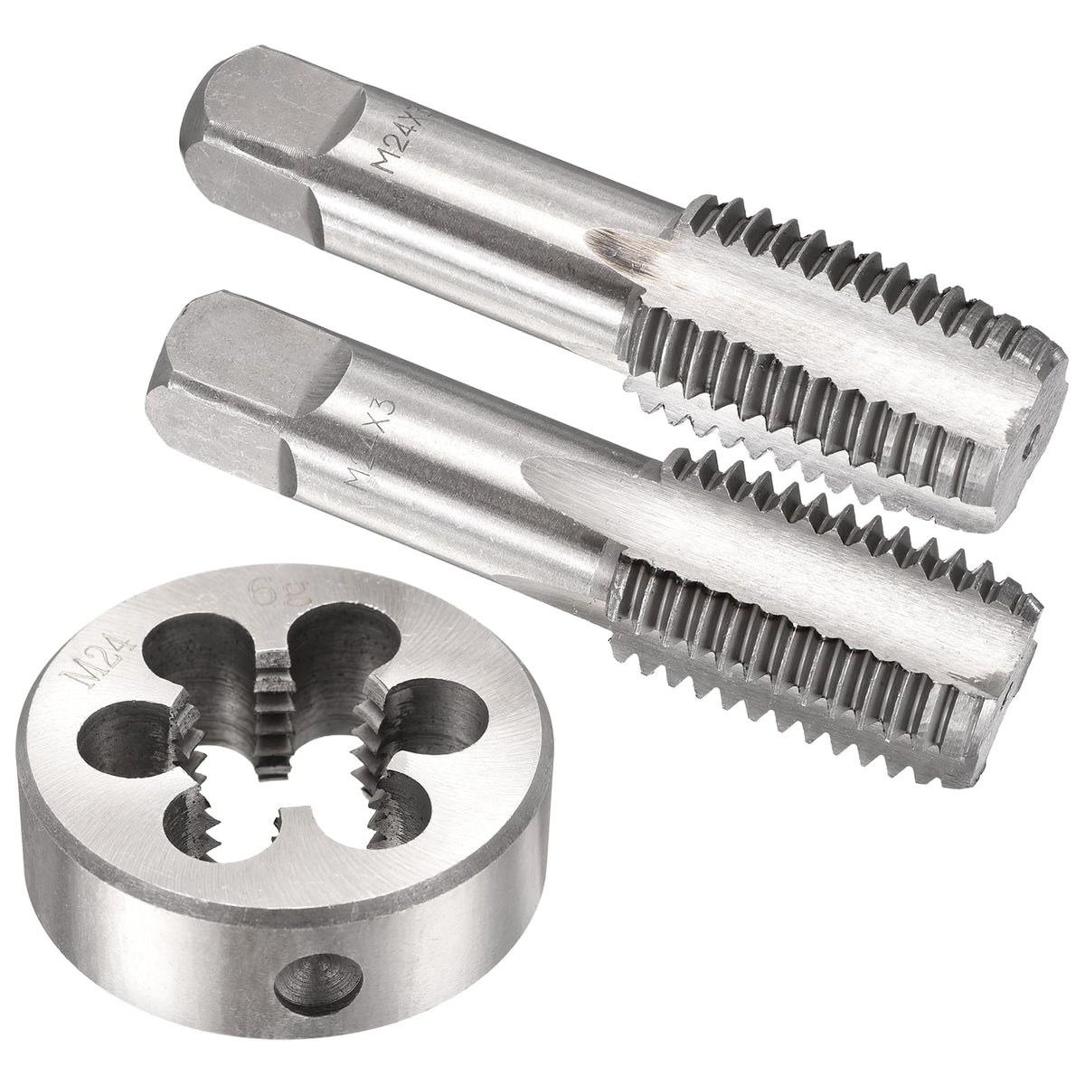 Workkyma M24 Tap and Die Set, M24 Standard Metric Hand Threading Tool Kit