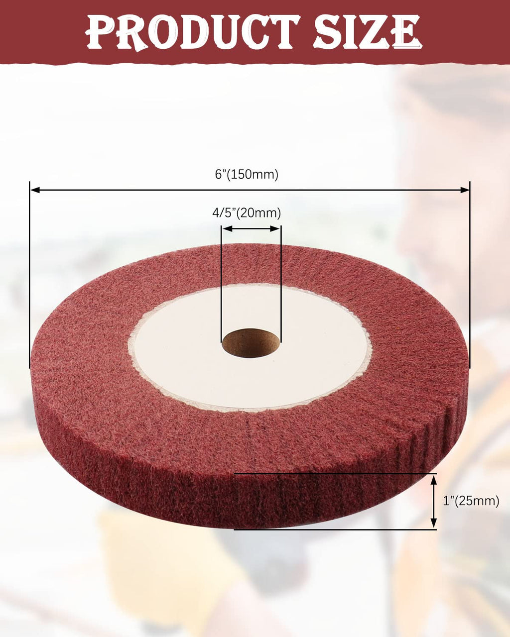 4 Pcs 6" Bench Grinder Polishing Wheel, 240/320 Grit Bench Grinder Wheel