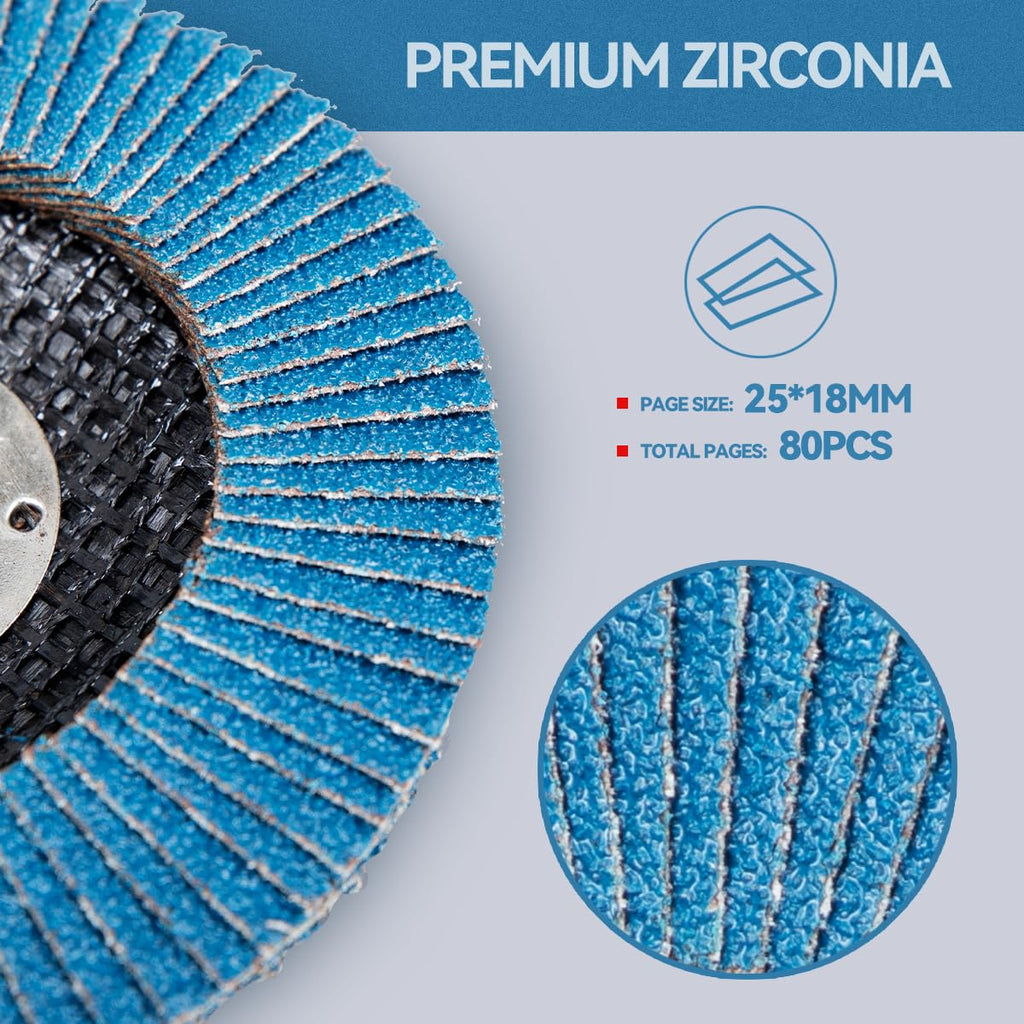 SALI Flap Discs 120 Grit, 4-1/2" x 7/8"-Inch Flap Sanding Disc, Type 29 Zirconia Grinding Wheel, Metal, Steel, Stainless Steel Grinding (12 Pack)