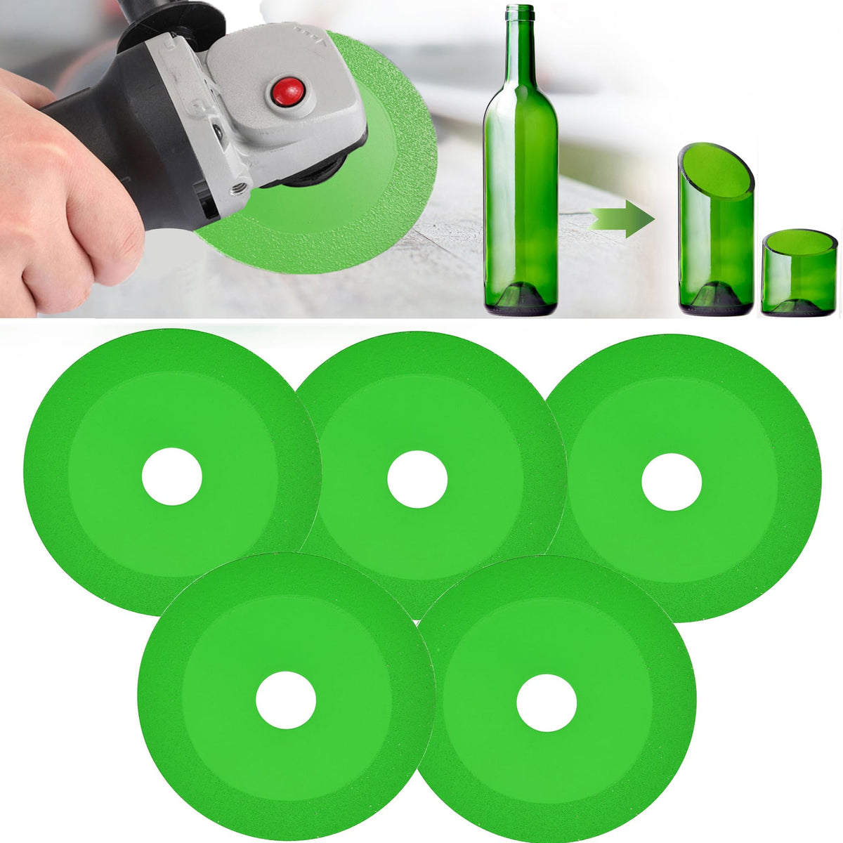 5Packs 5" Glass Cutting Disc 2.2 for Angle Grinder 7/8" (Model 125)