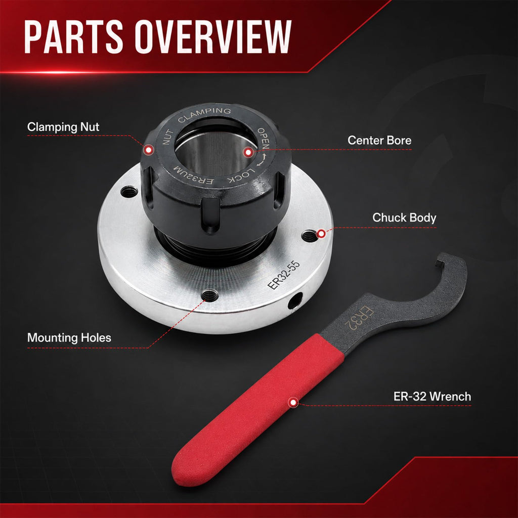 Nakkaa ER-32 Collet Chuck 80mm Diameter Compatible with CNC Milling Machine