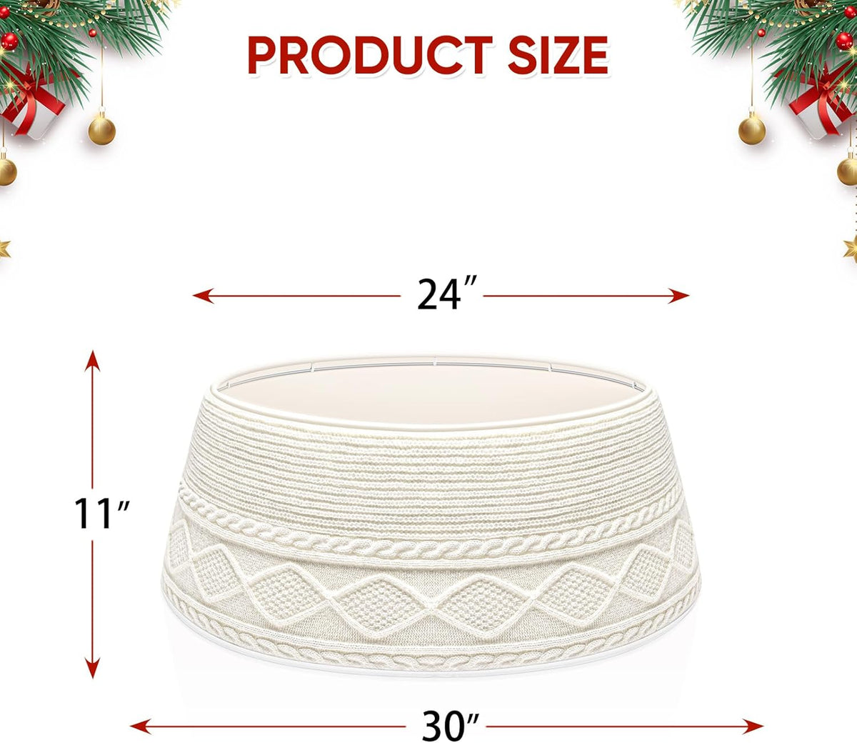 Christmas Tree Collar, 29 inch Knit Xmas Tree Collar, Christmas Tree Collars for Atificial Trees, Tree Stand Base