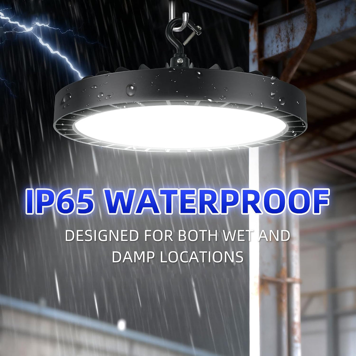 hykolity UFO LED High Bay Light, 150W, 19500LM, 5000K Daylight, 130LM/W