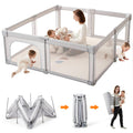 59" x59" Modular Foldable Baby Playpen & Safety Activity Yard with Locking Walk-Through Gate for Infants & Toddlers