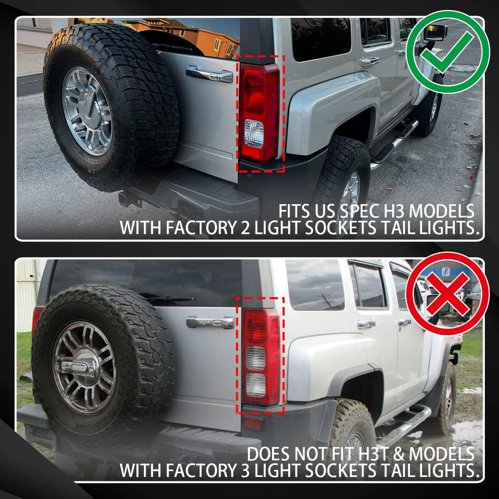 Autozensation Tail Lights For 2005-2010 Hummer H3 Red