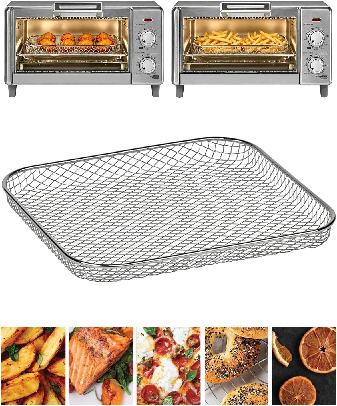 Air Fry Mesh Basket Compatible with BLACK+DECKER Crisp'N Bake 4-Slice | Countertop Convection Toaster Oven