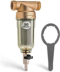 WSP-50 Spin Down Sediment Filter, Whole House Prefilter, 50 Micron | Flushable Sediment Buster Prefilter for Well