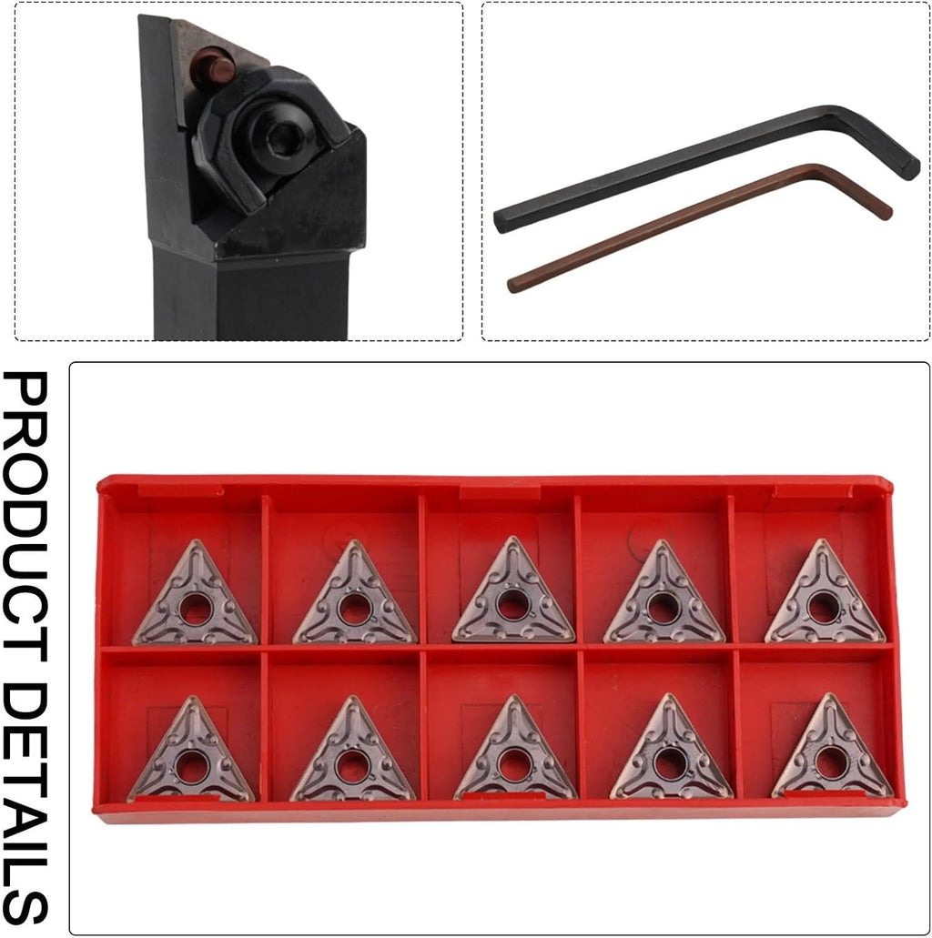 12 Pcs Metal Indexable Carbide Turning Insert for blades CNMG 431 WTJNR2020K16 Lathe Turning Tool Holder, Carbide Inserts For Metal Lathe