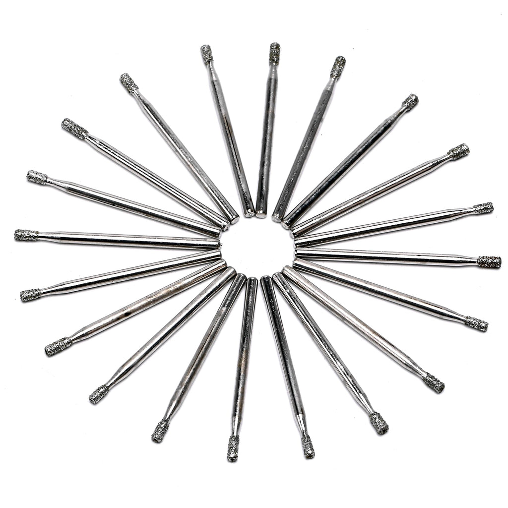 JINGLING 2mm Diamond Drill Bits for Glass, 0.08" Tile Drill Bits, Small Hole Saw Drilling Tools for Stone Rocks Ceramic Porcelain Pack of 20Pcs